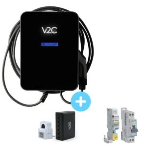 V2C borne de recharge wallbox Trydan 7,4 kW monophasé - câble T2S 5m / 10m- Wifi - Équilibrage de charge Inclus